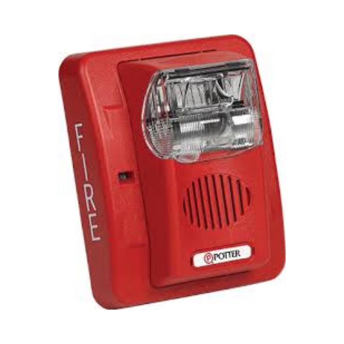 Potter HS-24WR Selectable Candela Wall Mount Horn Strobe; Red