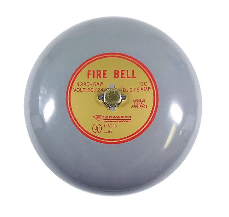 Edwards Signaling 439D-6AW 6? (150mm) Vibrating Diode 20-24 Vdc 0.085 Amps Gray Fire Alarm Bell